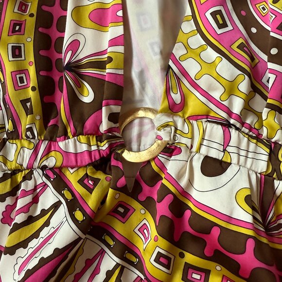 Lined silk Alice & Trixie blouse w/ elastic waist, low V-neck, Preowned, Size M - Picture 7 of 8